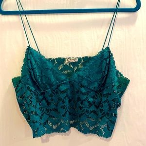 Medium emerald green free people lace cami